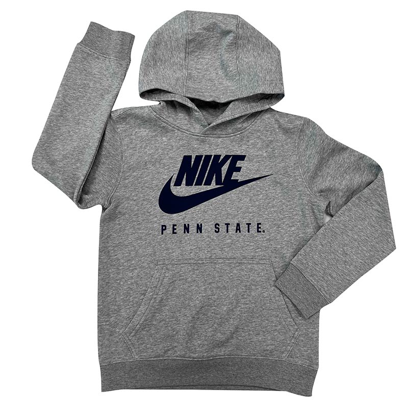 Nike Youth Penn State Cotton Hoodie Gray Yth M