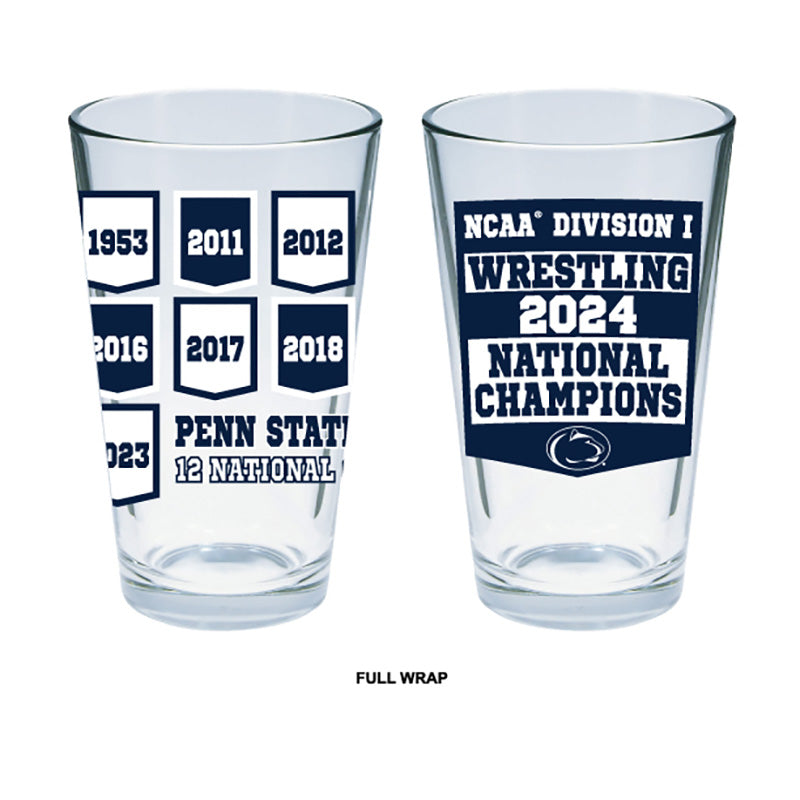 PSU Wrestling 12 Time Champions Pint Glass